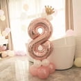 thumbnail image 2 of Large Standing Number Balloon Set | Rose Gold Metallic Number 8 110cm, 2 of 2