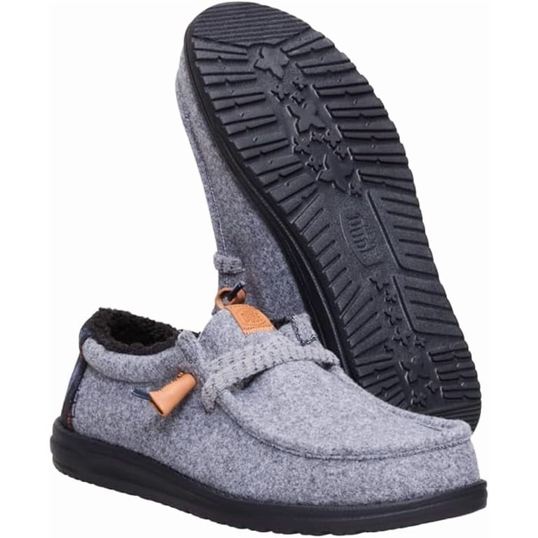 Hey Dude Mens Wally Fleece Casual Shoe Warm‎ Grey Fuzzy Cozy Comfy Slip On sz 13 Mens HEYDUDE Wally Fleece Casual Shoe - Warm Grey | Journeys main image 3