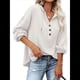 thumbnail image 1 of Sudadera con Capucha y Botones para Mujer, con Cuello en V, Larga y Cordón Ajustable. Camisetas Henley. S, 1 of 8