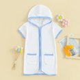 thumbnail image 4 of Toddler Dresses 9-10 Years Little Swim Kids Swimsuit Zip Up Bathing Suit Hooded Bathrobe Fit & Flare Light Blue Beach Dress, 4 of 6