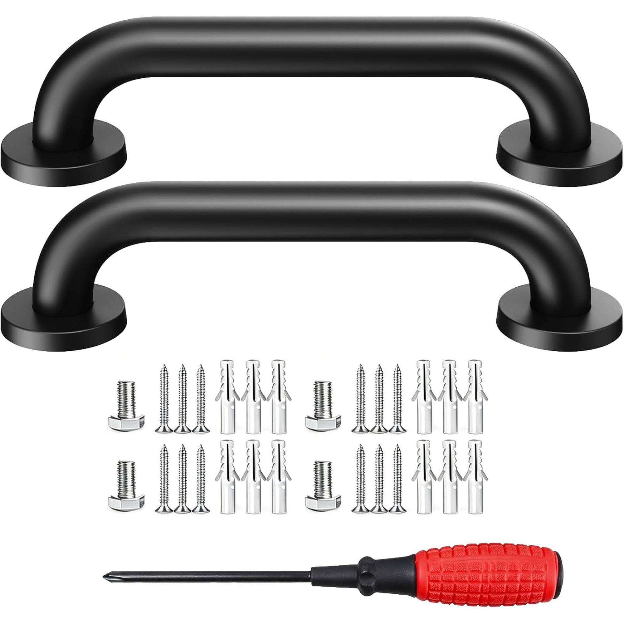 12" Stair Handrail, Wall-Mounted Safety Grab Bar for Indoor & Outdoor Steps