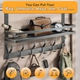 thumbnail image 5 of Over the Door Hooks Organizer Storage, Over The Door Towel Racks with 6 Hooks & 1 Basket for Bathroom, 5 of 8