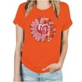 thumbnail image 2 of Meichang T-Shirts Joyeuse Saint-Valentin pour Femmes Imprimé Cœur Mignon Hauts Col Rond Manches Courtes T-Shirts de Vacances Saint-Valentin, 2 of 4