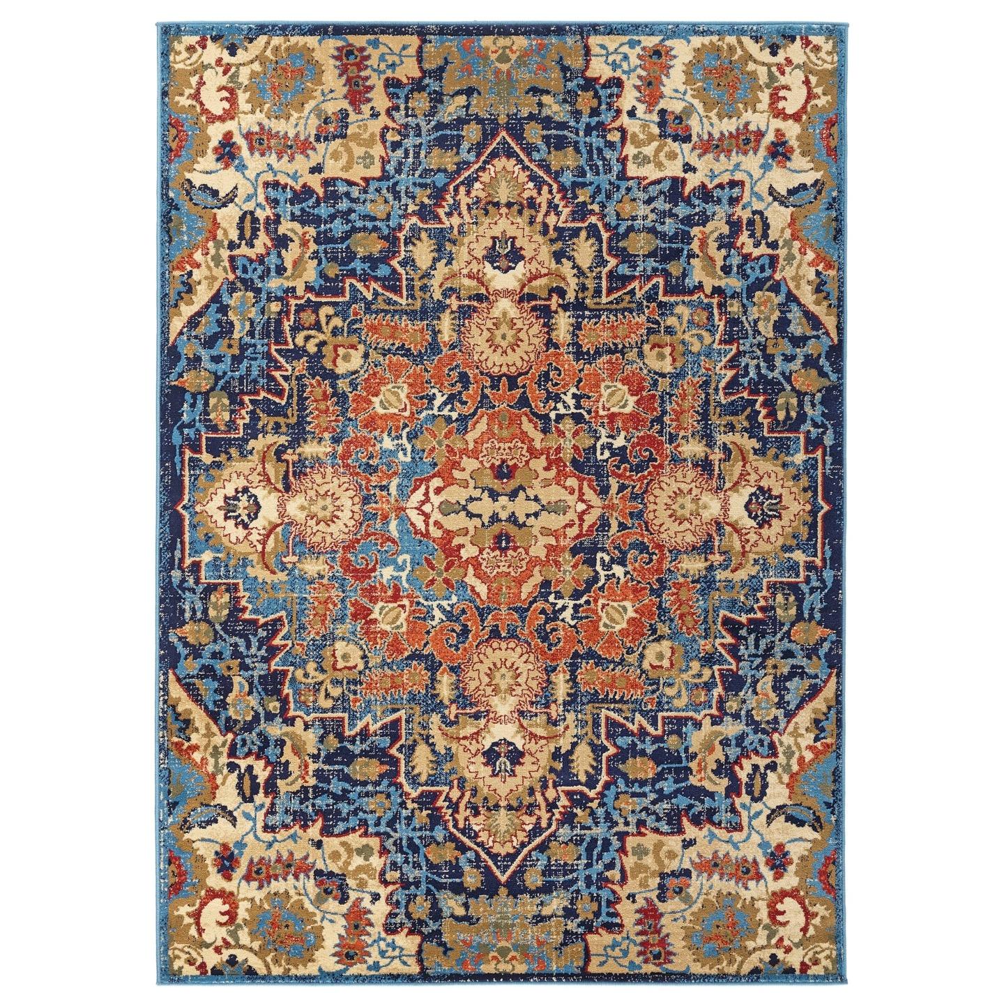 Luxe Weavers Oriental Blue 8x10 Vintage Area Rug, Southwestern Geometric Carpet - image 2 of 6