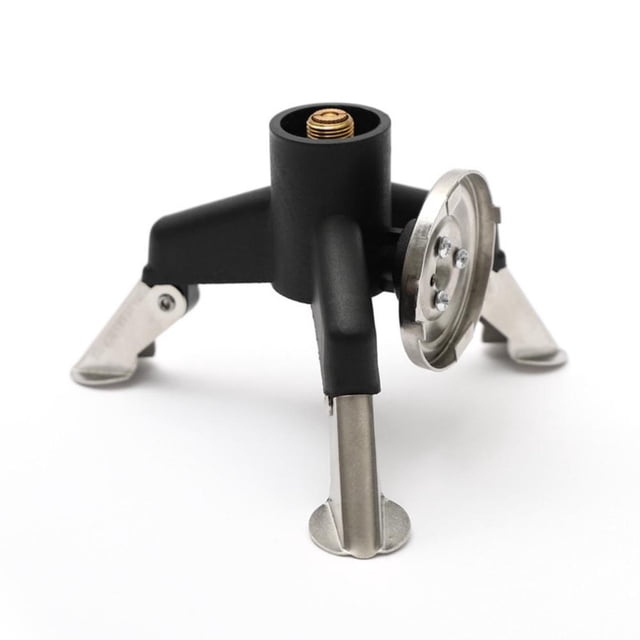 Outdoor Gas Tank Conversion Adapter with Foldable Legs for Enhanced Stability – Connects Cylinder Tanks to Threaded Burner Stoves, Heaters, and Stoves – Silver and Black Design, Lightweight 100g,