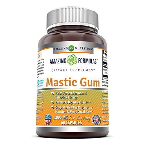 Amazing Formulas Mastic Gum 1000 mg Per Serving 60 Capsules -(Non  GMO,Gluten Free)- Supports Gastrointestinal Health, Digestive Function,  Immune Function and Oral Health 