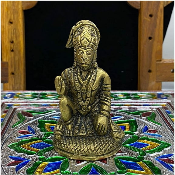Hanuman Ji Statue in Brass Hanuman Murti Lord Hanuman Ji Figurine Hindu God Statue Hanuman Sculpture Indian Idol Customized Statue Handmade God Murti Handcrafted Hanuman Figure- AtoZ India Cart