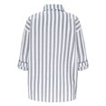 thumbnail image 4 of VEKDONE Womens Plus Size Button Down Shirt Long Sleeve Stripe Lapel Blouse Cotton Linen Loose Open Front Tops Fall Casual Lightweight Work Shirts, 4 of 8