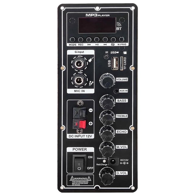 Placa amplificadora de 12V, amplificador de altavoz, Bluetooth, AUX, tarjeta TF, grabación en disco U, Panel de altavoz de 6-12 pulgadas y 80W