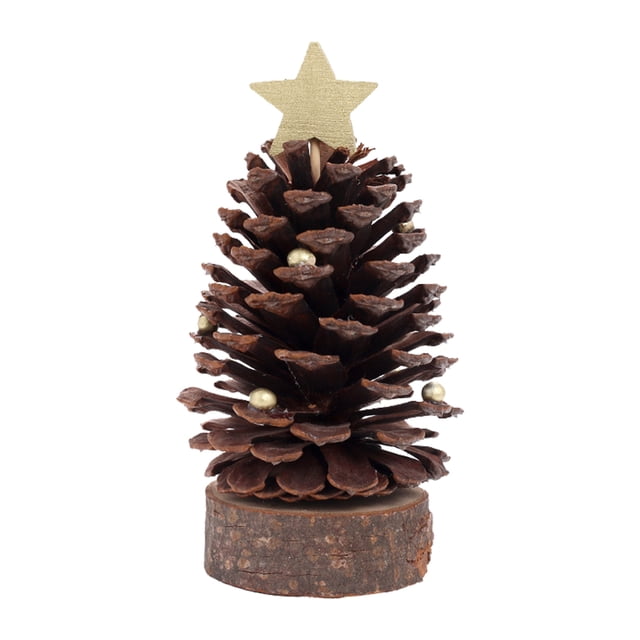 Billuyoard Mini árbol de Navidad, cono de pino, fiesta, decoración de Año Nuevo, accesorios de escena, hogar, Hotel, oficina, cafetería, Bar, adorno Kits de decoración para fiestas Oro Billuyoard HA069012-02