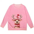thumbnail image 4 of Byoo Christmas Teen Girls Sweatshirt Reindeer Print Round Neck Pullover Up Kids Xmas Casual Cozy Sweatshirt, 4 of 4
