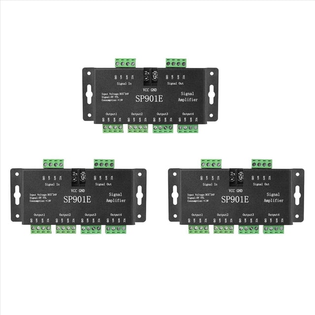 3X SP901E LED Pixel SPI Amplificador de SeñAl Repetidor Tira de LED Direccionable y Panel de Matriz de LED Programable de Color de EnsueñO