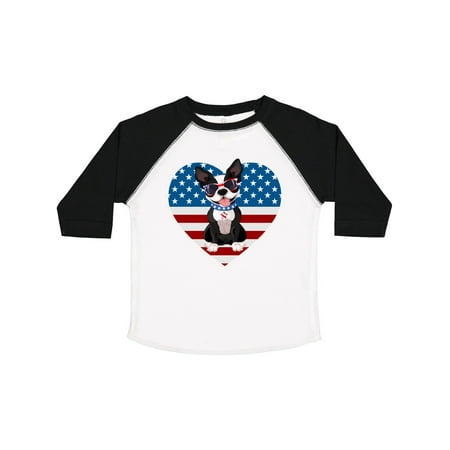 

Inktastic Boston Terrier Dog US Flag July 4th Boys or Girls Toddler T-Shirt