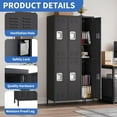 thumbnail image 2 of Garvee Lockers for Employees, 72" Metal Storage Cabinets with 6 Doors & 18 Hooks for Home, Office, Gym, School, Black, 2 of 9