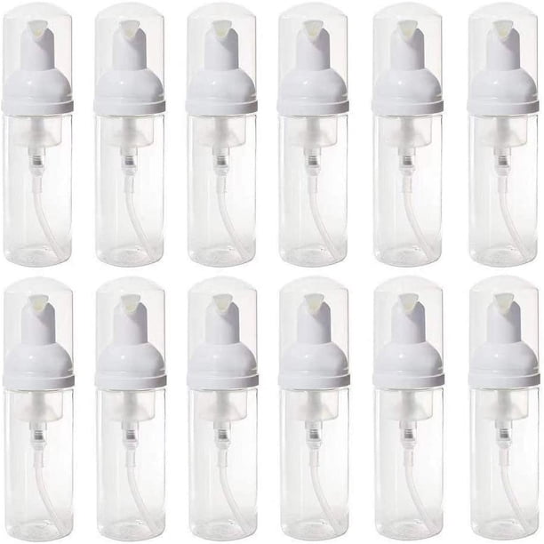 12 botellas vacías de jabón de viaje | Botella dispensadora de espuma de plástico | Mini dispensador con bomba de jabón espumoso para limpieza, viajes, envases de cosméticos (50 ML) 30ml
