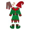 thumbnail image 4 of TiaoBug Womens 6Pcs Christmas Elf Santa Helper Costume Full Set Adult Xmas Holiday Party Cosplay Outfits Green 180, 4 of 8