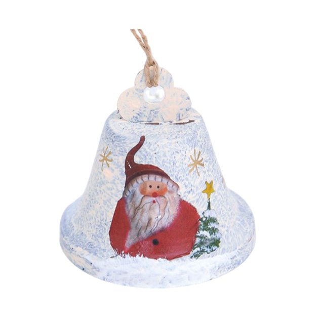 Cateissary Campanas de árbol de Navidad, campana artesanal de hierro de cáñamo, colgantes tradicionales exquisitos para festivales, colgante de Navidad Kits de decoración para fiestas Blanco Cateissary HA070665-02