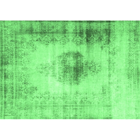 Ahgly Company Indoor Rectangle Persian Emerald Green Traditional Area Rugs, 8' x 10'