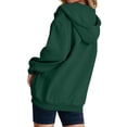 thumbnail image 4 of Zip Up Hoodie Women 2026 Y2K Casual Long Sleeve Oversized Hooded Sweatshirts Fall Winter Comfy Jackets with Pockets Dark Green 2XL, 4 of 6