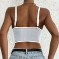 thumbnail image 5 of Women's Summer Lace Camisole Strappy Plain V Neck Sleeveless Spaghetti Straps Vest Sexy Bralette Cami Crop Top, 5 of 6