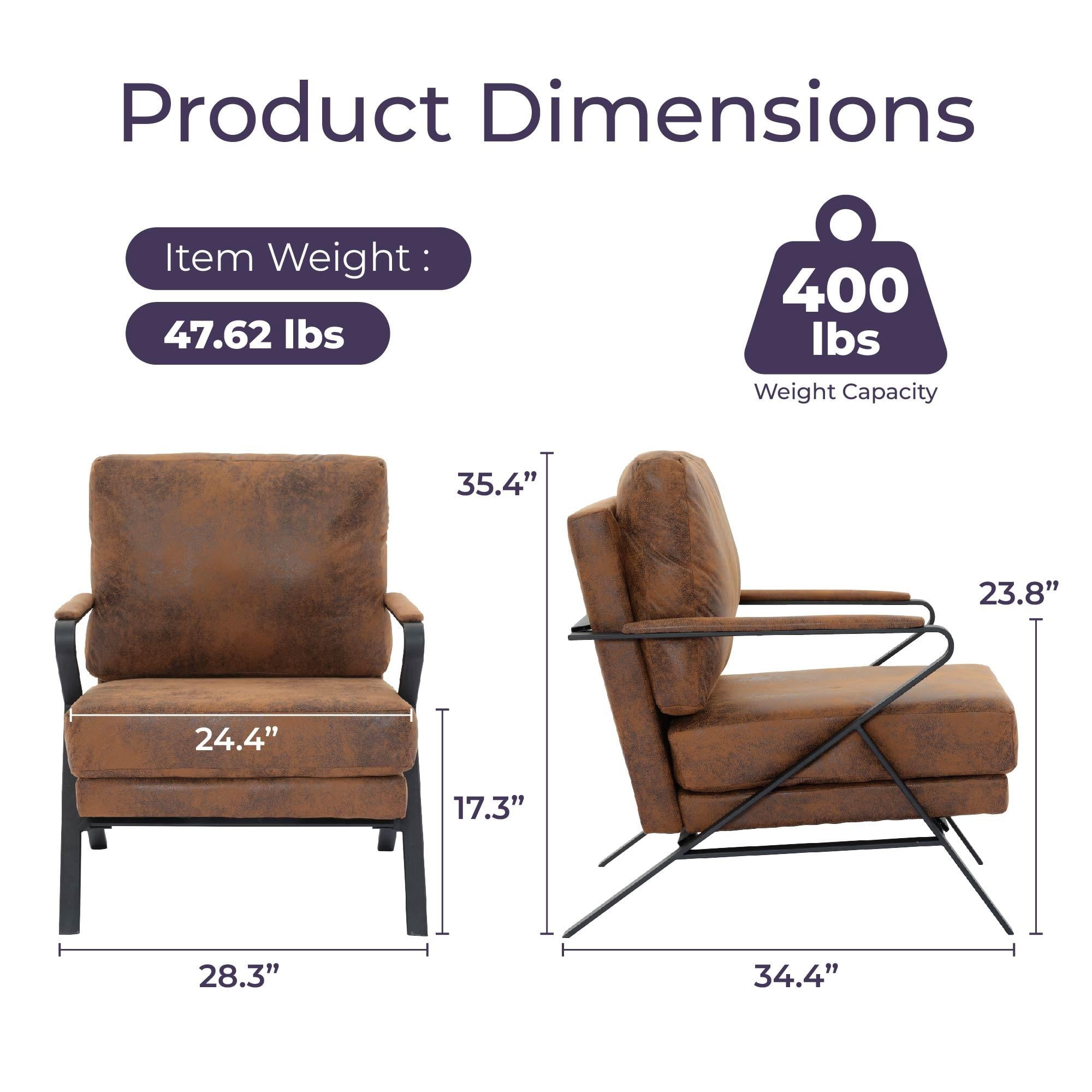 Howcool Sling Accent Chair, Comfy Vanity Chair with Removable Cushion and Storage Bag for Living Room, Bedroom, Office