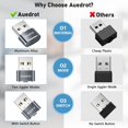 thumbnail image 4 of Mouse Jiggler AUEDROT Metal USB Mouse Mouse Mouse Mouse, gris con adaptador, 4 of 7