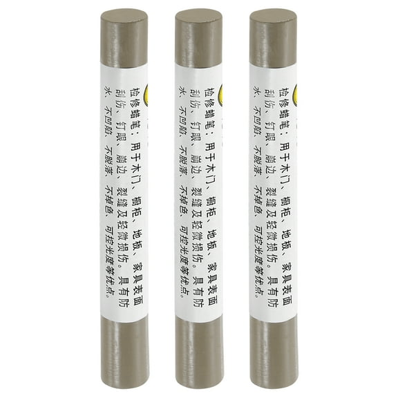 Furniture Repair Crayons, 3Pcs - Wood Wax Filler Stick, Furniture Markers Touch Up - for Scratches Holes Tables Desks Wooden Floors Cover Ups, Gray Oak