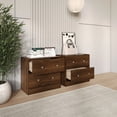 thumbnail image 2 of Home Design Trenton 2-Drawer Nightstand, Set of 2, Modern Side Tables for Bedroom, Brown, 2 of 6