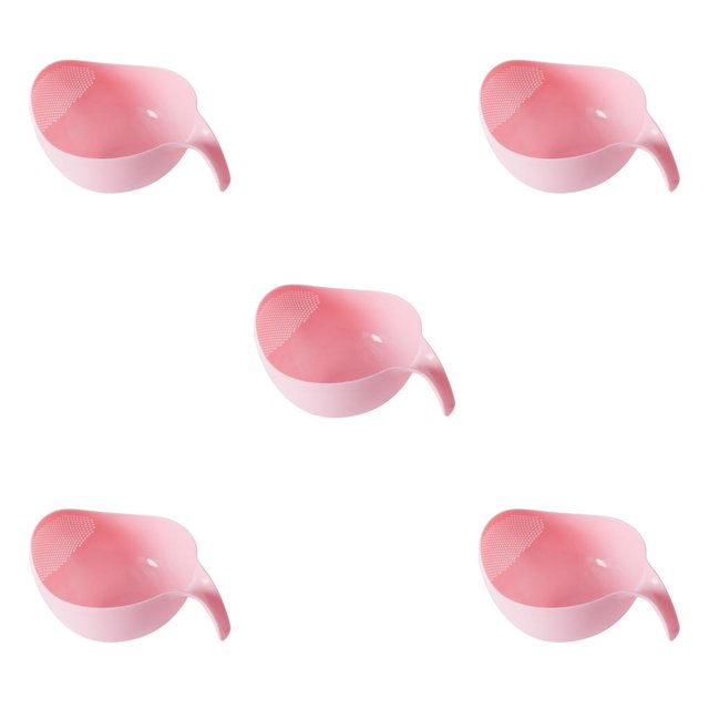QualitChoice Rice Washer Bowl Professional Household Kitchen Gadget Vegetable Washing Strainer Fruit Cleaning Basket pink 5Set