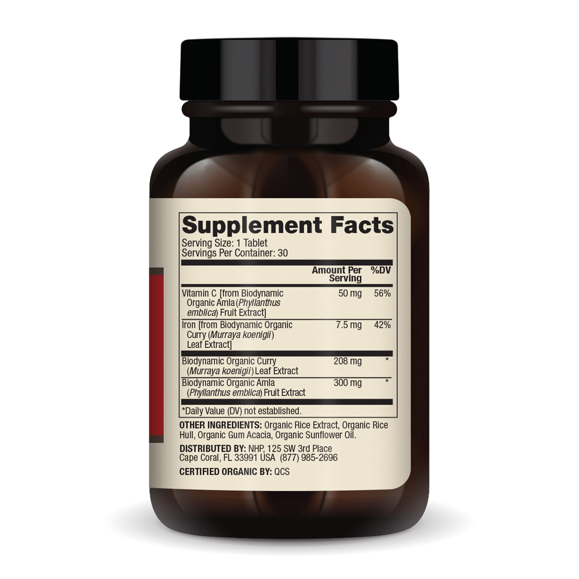 Dr. Mercola Iron from Organic Curry, 30 Servings (30 Tablets), 7.5 mg Iron Per Tablet, Dietary Supplement, Supports Immune Health, Regenerative, Certified USDA Organic, Non-GMO - 2 Pack