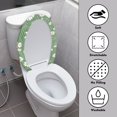 thumbnail image 3 of KUIFORTI Floral Toilet Lid Cover Green Toilet Covers for Bathroom Elongated Toilet Seat Cover with Elastic Bottom,Machine Washable, 3 of 6