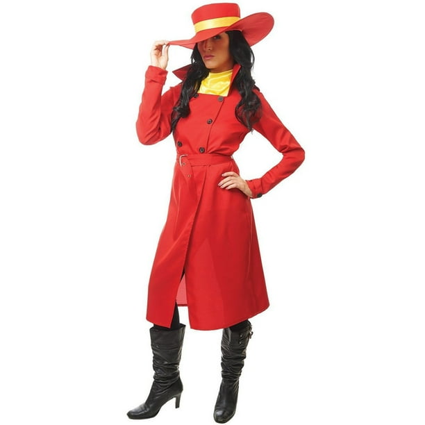 Where In The World Carmen Sandiego Red Trench Coat Womens Halloween
