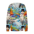 thumbnail image 5 of Hoodies For Women Oversized Winter Cute Sweatshirts Pullover Trendy Fall Clothes, Christmas Print Lightweight Design without Pockets for Comfortable Fall Winter Wear,Blue,2XL, 5 of 6