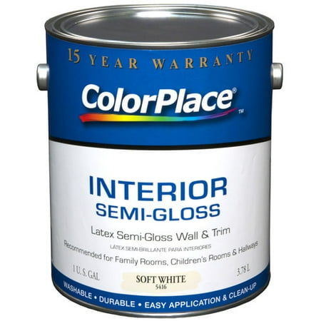 Color Place Interior Semi-Gloss Latex Paint, Soft White