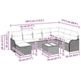 thumbnail image 2 of vidaXL Sofa Set with Cushion Manual 9 pcs Grey and Navy Poly Rattan, 2 of 2
