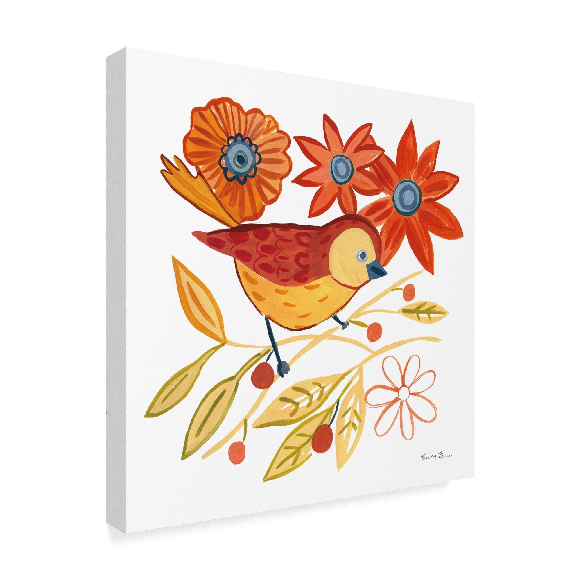 Trademark Fine Art 'Orange Bird III' Canvas Art by Farida Zaman