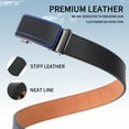 thumbnail image 3 of Falan Mule Belt for Men Genuine Leather Ratchet Men Belt with Automatic Click Buckle Dress Belt for Men with Gift Box, 3 of 9