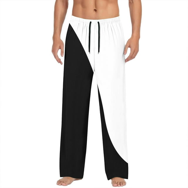 Viluyesy Mens Color Block Athletic Pants Elastic Waist Relaxed Fit with Drawstring Jogger Pants Black 3XL