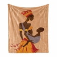 thumbnail image 1 of Folk Art Soft Flannel Fleece Throw Blanket, Mother with Clothes and Her Baby in a Sling Illustration, Cozy Plush for Indoor and Outdoor Use, 50" x 60", Multicolor, by Ambesonne, 1 of 6