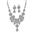 thumbnail image 4 of Lady Rhinestone Butterfly Teardrop Dangle Bib Necklace Stud Earrings Jewelry Set, 4 of 5