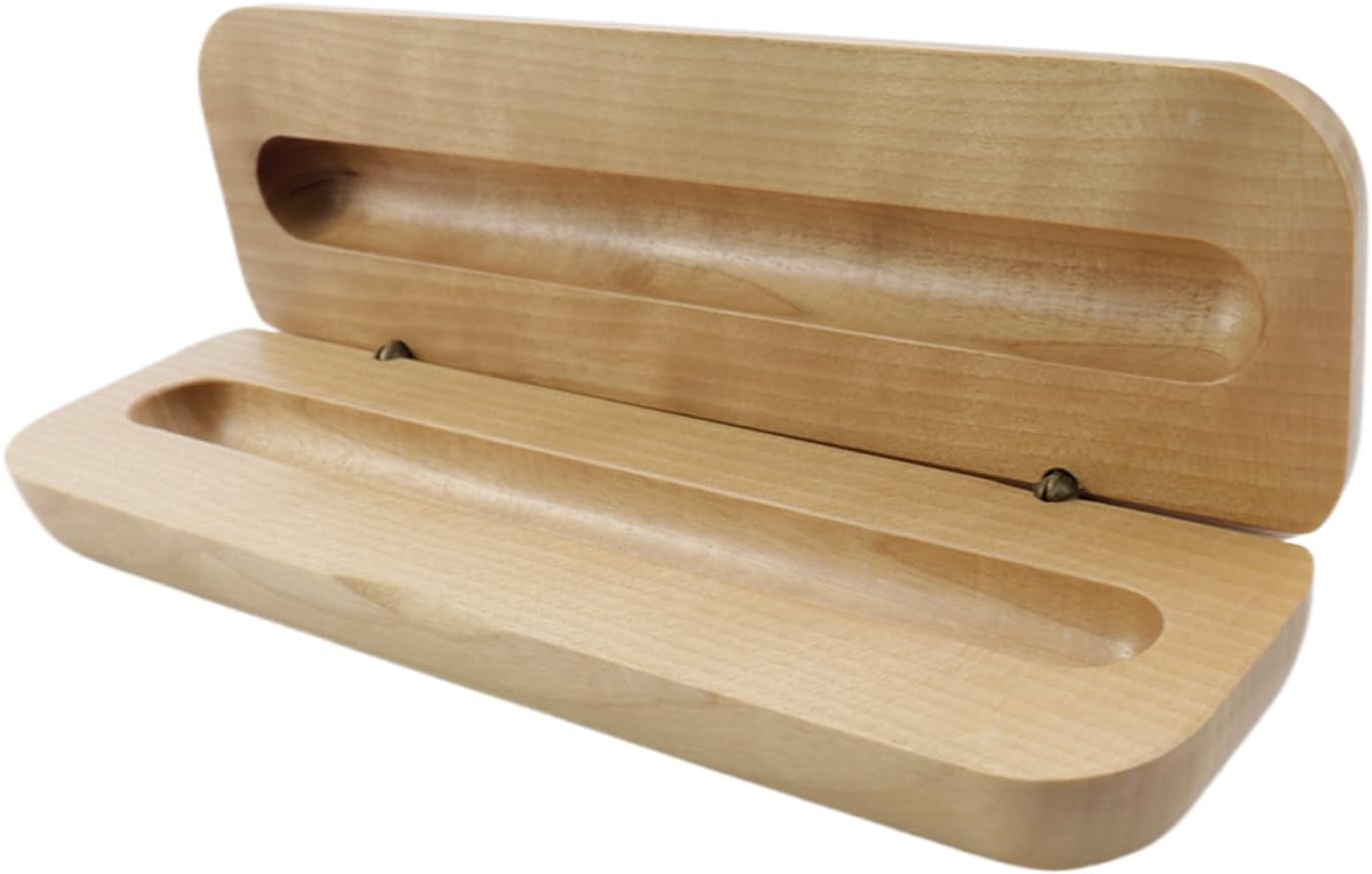 ABPETE 2 Pcs Wooden Pen Gift Boxes Empty Ballpoint Pen Gift Box Pencil Boxes Pencil Present Empty Case Collection Set for Business Birthday Office Supplies