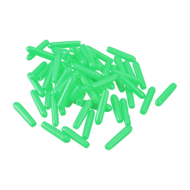 Goma Extremo Tapas, 60uds Redondo Tornillo Rosca Protector 1,6mm Diámetro Perno Tapa Cubierta Agujero Tapones para Tubo Tubería Varilla Tuerca Muebles, Verde