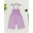thumbnail image 2 of Suealasg Toddler Baby Girl Sleeveless Jumpsuit Plaid Print Tie Straps Overalls Romper Outfit 6M 1T 2T 3T 4T 5T Little Girls Summer Clothes, 2 of 7