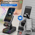 thumbnail image 3 of Induction Audio Speaker 5in1 Phone Holder Rechargeable with Colorful Ambient Light 300? Foldable for Tablet Android, Gifts for Men Women (Black) Mirror, 3 of 6