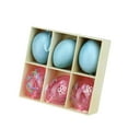 thumbnail image 3 of Set of 6 Blue and Pink Transparent Glitter Easter Eggs Ornaments 2.25", 3 of 3