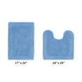 thumbnail image 2 of Better Trends 2 Piece Premium Bathroom Rug Set 100% Cotton Soft Tufted Reversible Bath Rug Water absorbent Bath Mat for Bathroom Shower and Tub Use, Edge Collection Dark Blue (17" x 24" | 20" x 20"), 2 of 5