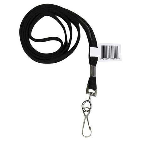 - C-Line Products 1572042 Flat Lanyard with Swivel Hook, Black - Pack of 24