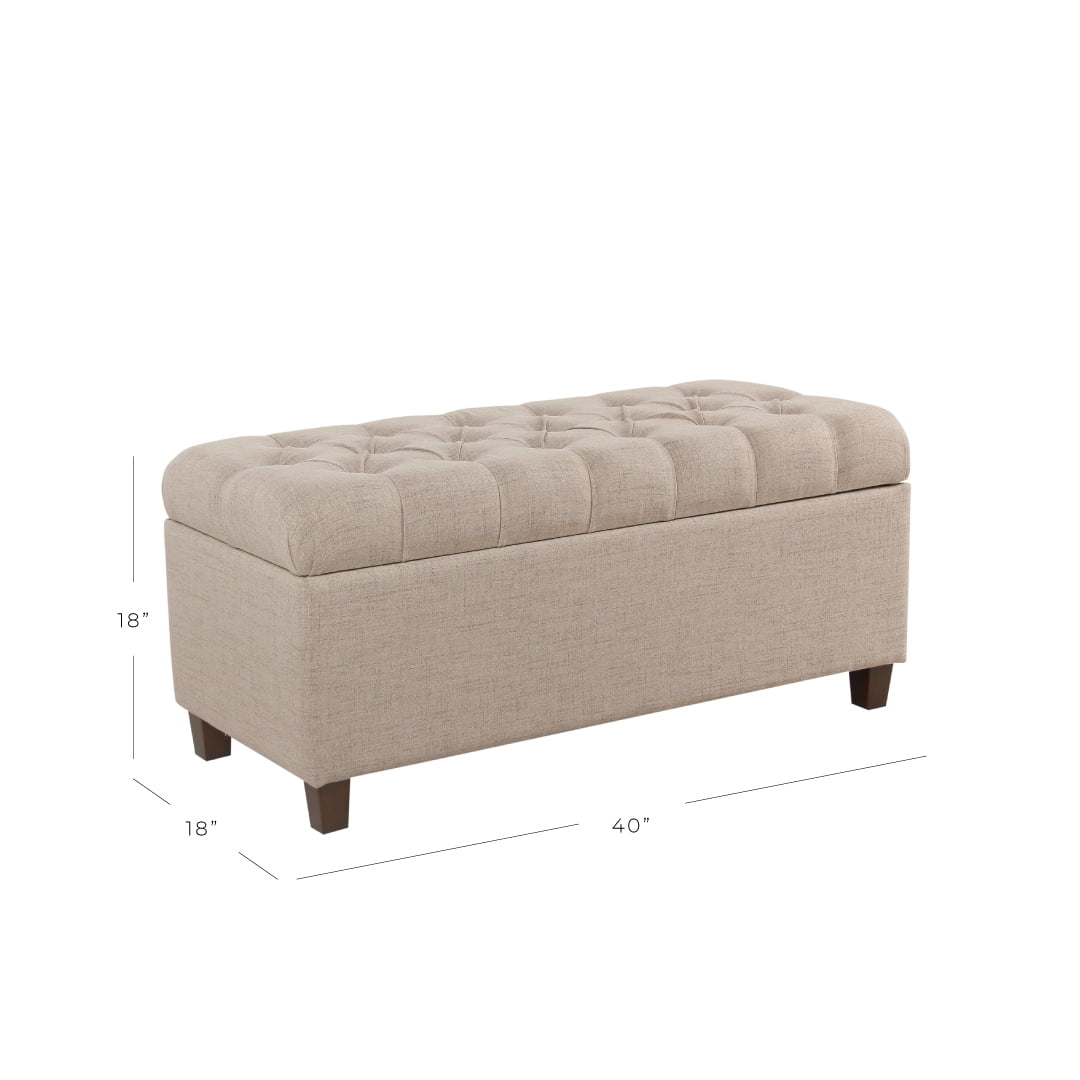 HomePop Ainsley Button Tufted Storage Bench, Multiple Colors
