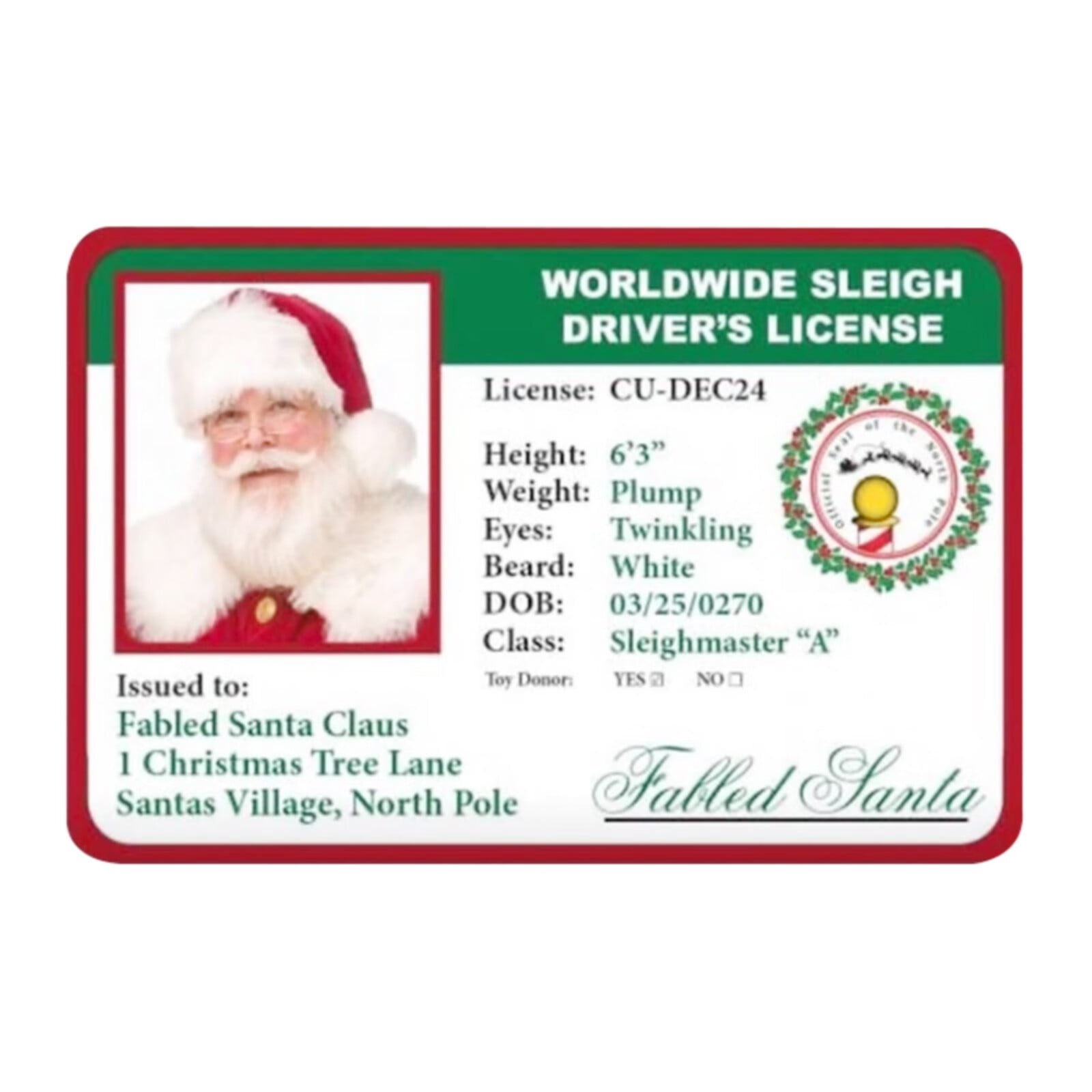 Christmas Id Card