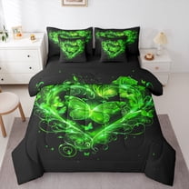 Castle Fairy Green Butterfly 7Pcs Bedding Comforter Set for Teens Women Men,Romantic Vintage Queen Bedding Sets Super Cozy,Love Heart Print Queen Sheet Sets,Lightweight Room Decor